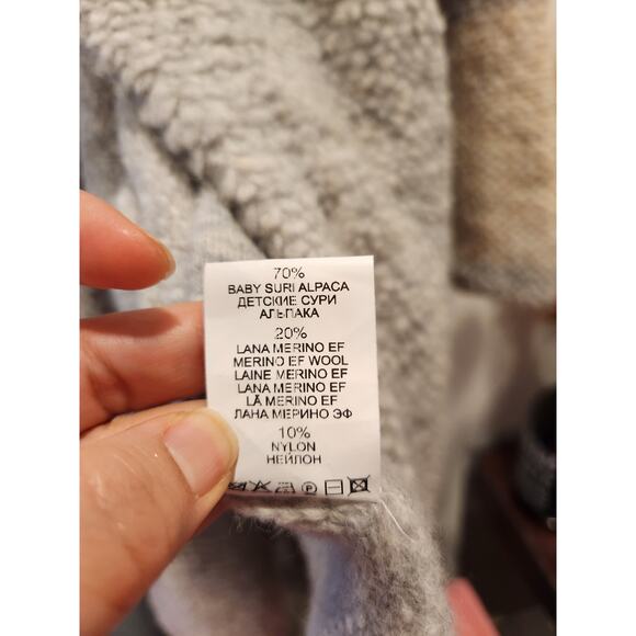 TONET ALPACA WOOL COAT‎ - LIGHT GREY  Italy  Large relaxed fit - Picture 3 of 4